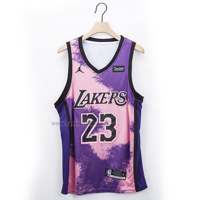 Camiseta Los Angeles Lakers LeBron James #23 Fashion Royalty Violeta
